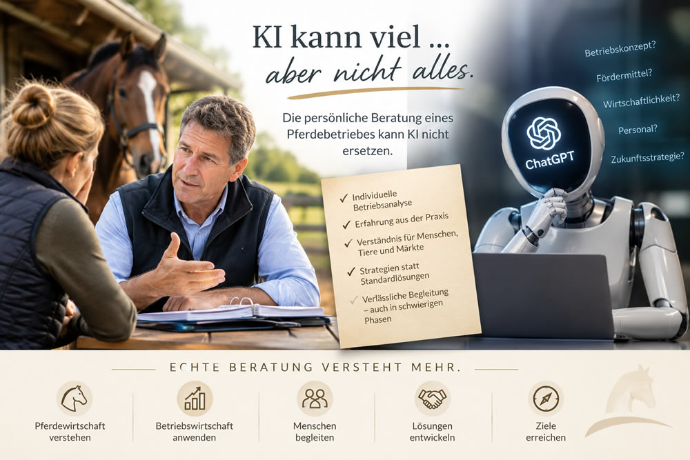 KI im Pferdebetrieb: Warum pers&ouml;nliche Beratung weiterhin wichtig ist.